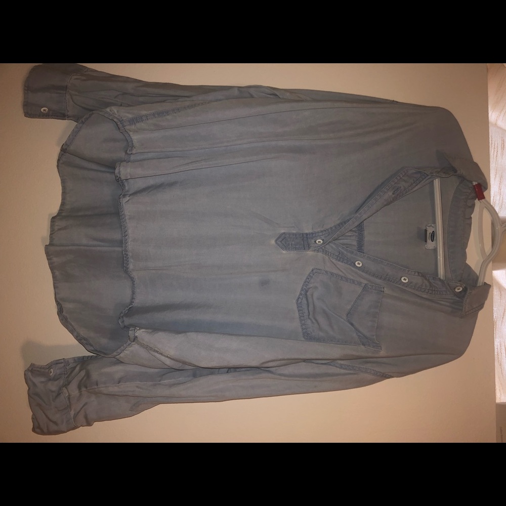 Long sleeve, jean colored top